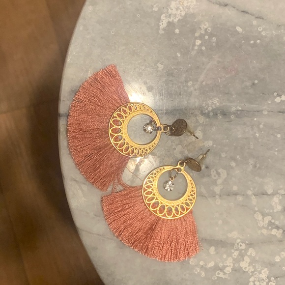 pink tassel earrings - Picture 2 of 2